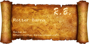 Rotter Barna névjegykártya